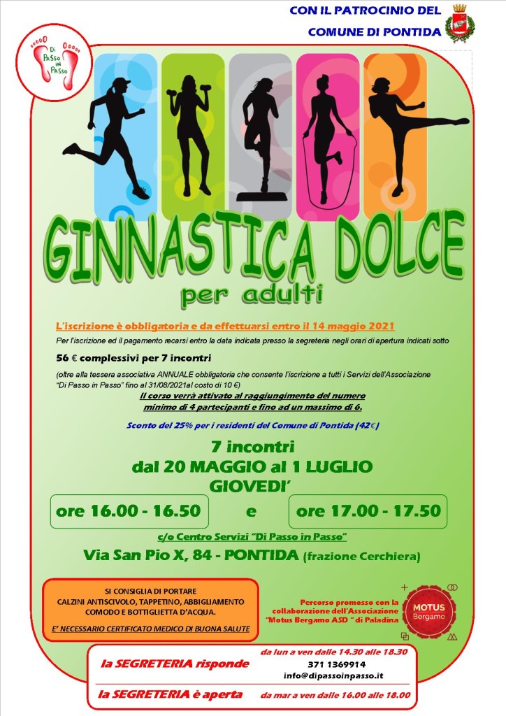 ginnastica dolce riapertura maggio 2021